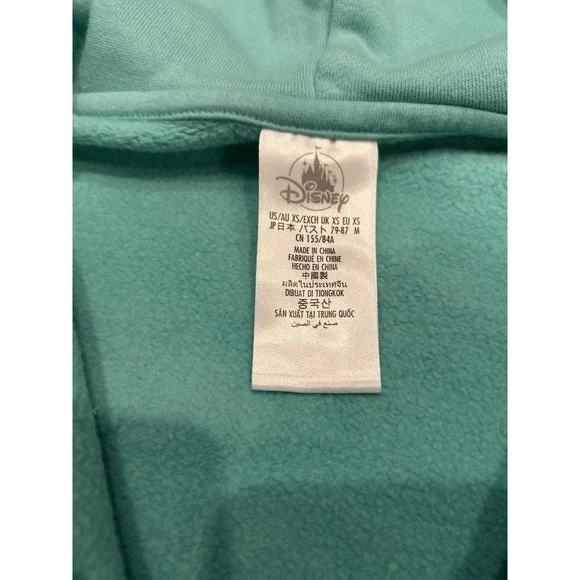 Disney Womens XS Walt Disney World Zip Hoodie Mint Green Mickey Mouse Graphic - Picture 4 of 9
